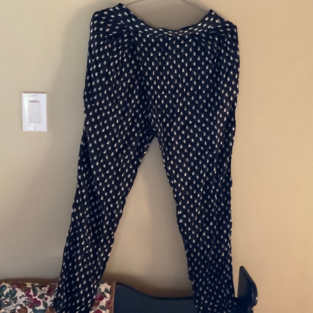 Free People Black and White Cropped Pants